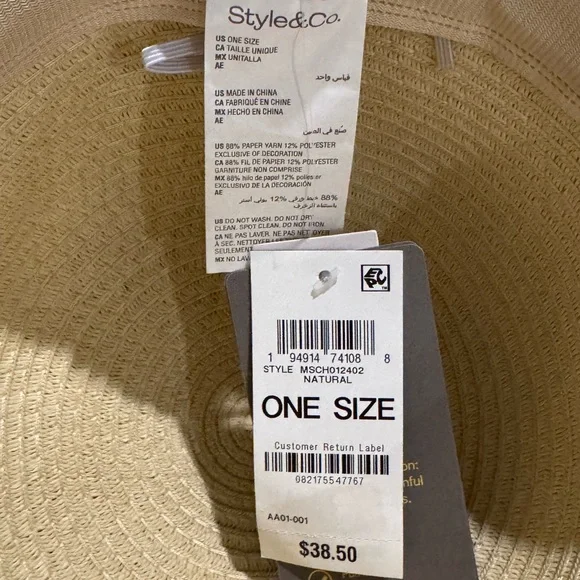 Floppy Straw Hat Style &Co - Picture 4 of 4